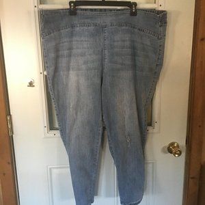 Sz 28W Plus Stretch Acid Wash Destructed Jeans